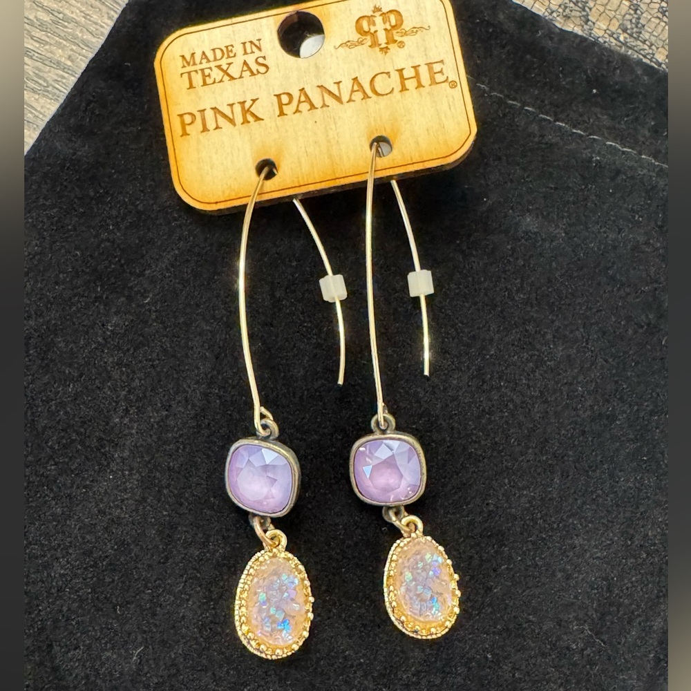 Panache Gold and Lavender Dangle Earrings